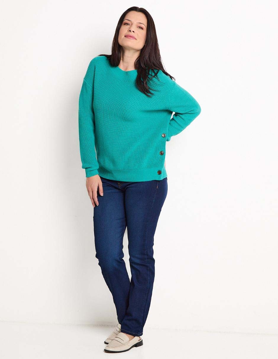 Jeans straight corte cintura para mujer