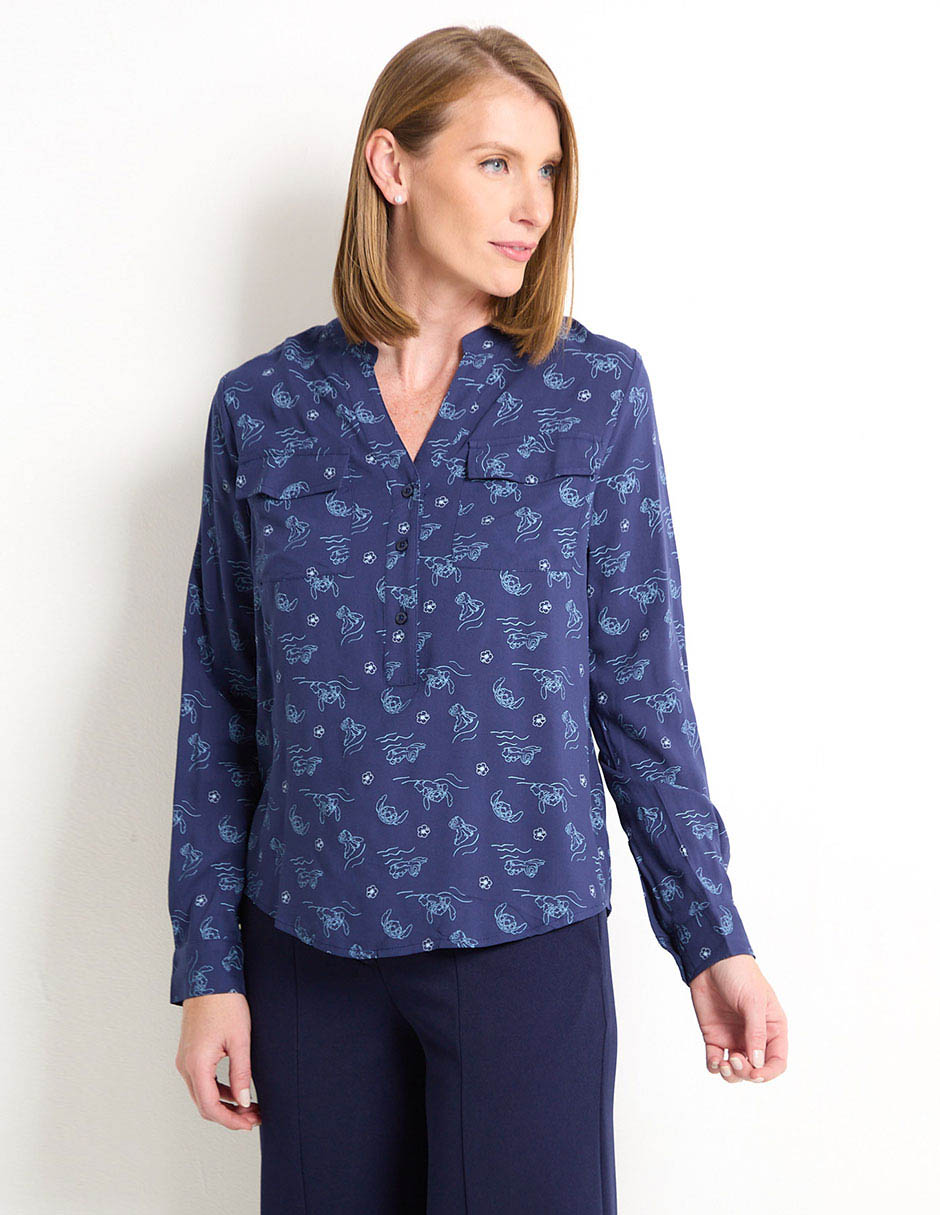 Disney Camisa De Dormir Manga Larga Mujer Blusa Disney DTR Manga