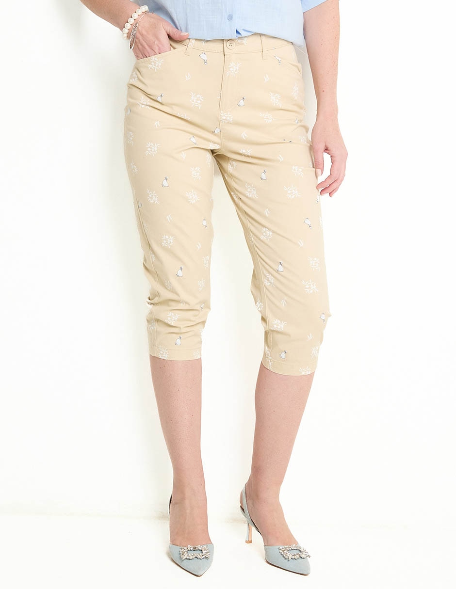 Pantalón capri slim para mujer