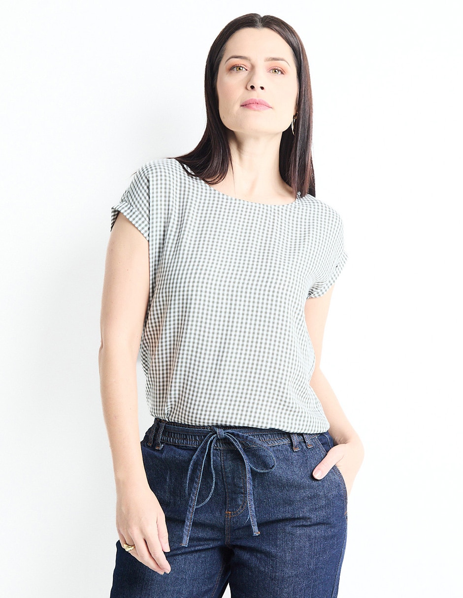 Blusa manga corta para mujer