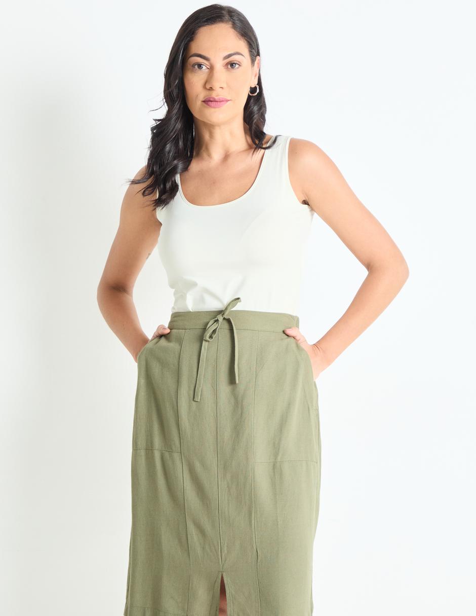 Top escote medio tirante ancho