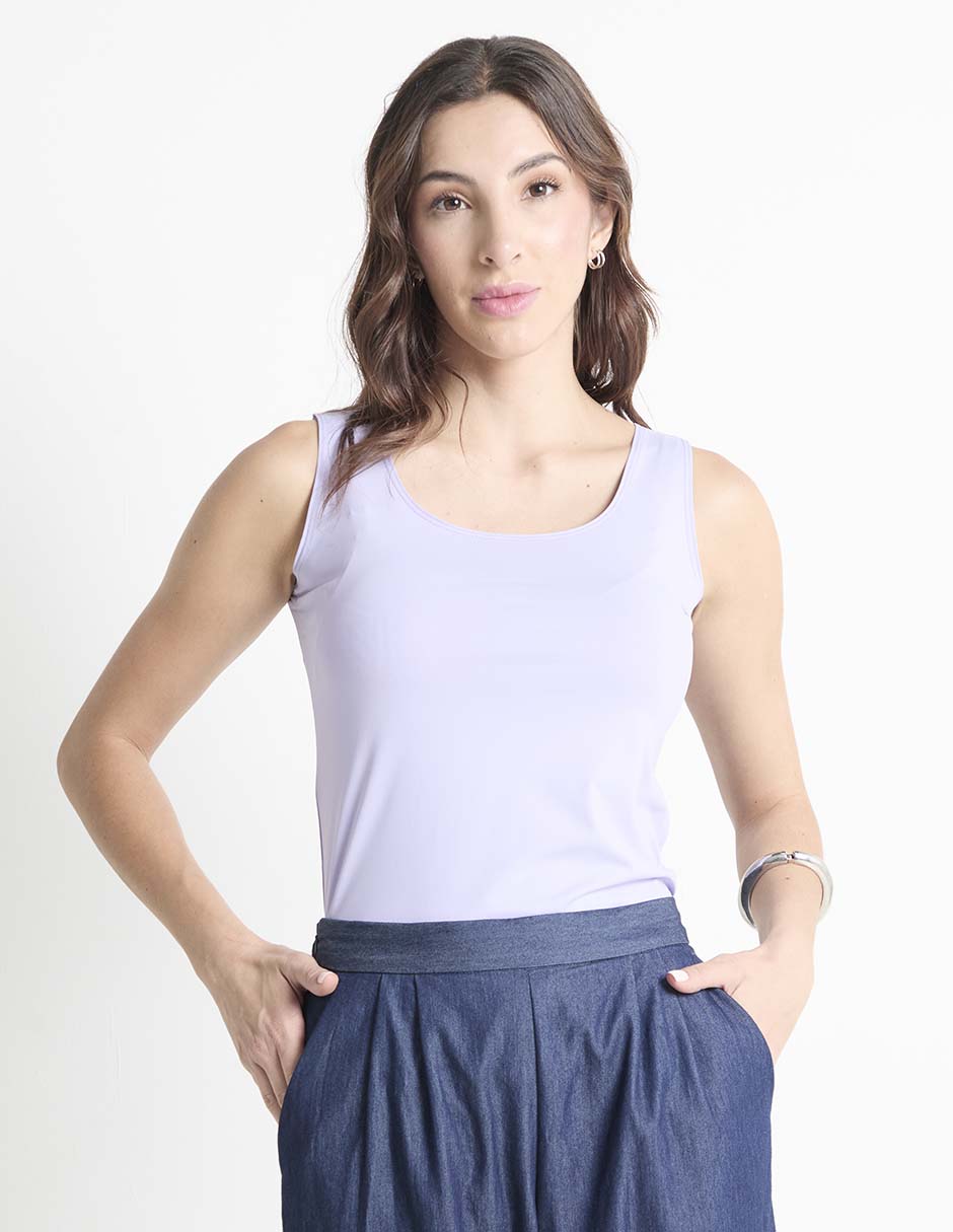 Top escote medio tirante ancho
