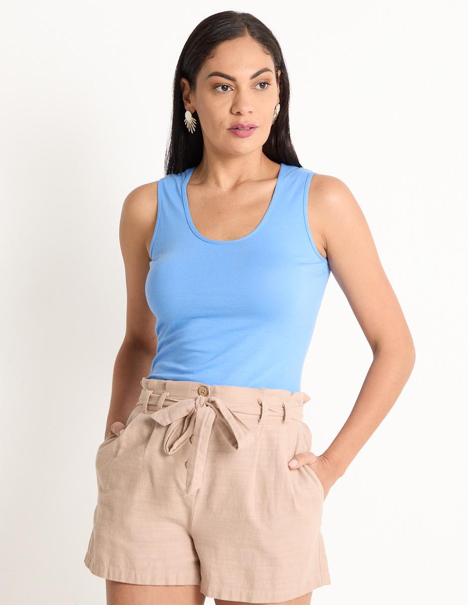 Top escote medio tirante ancho
