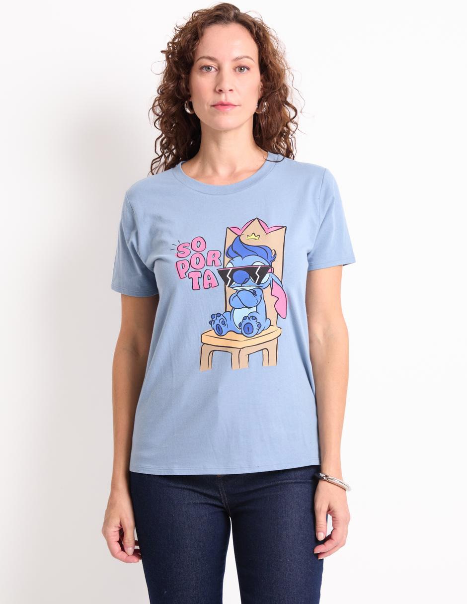 Playera manga corta Disney DTR Stitch cuello redondo para mujer