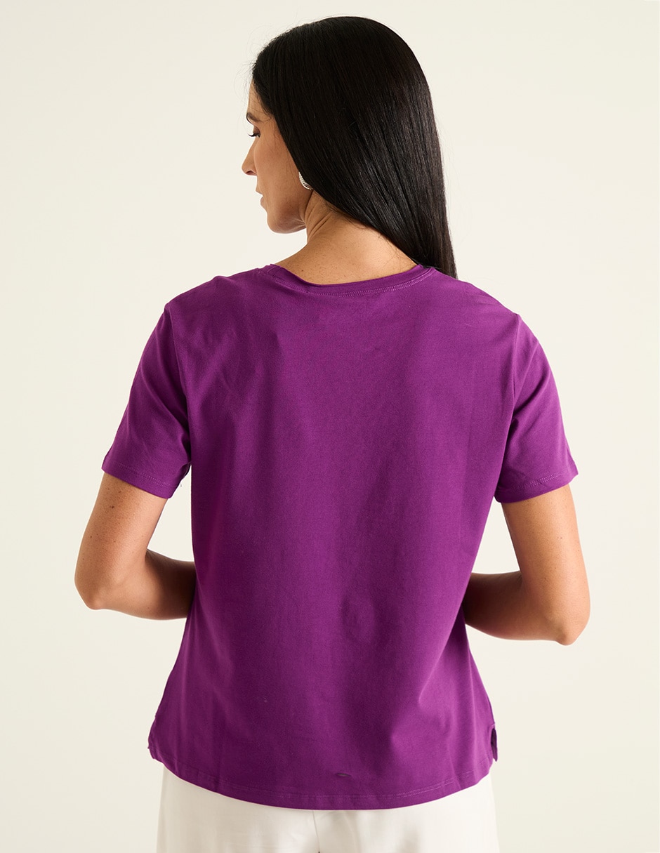Playera manga corta cuello redondo para mujer 2