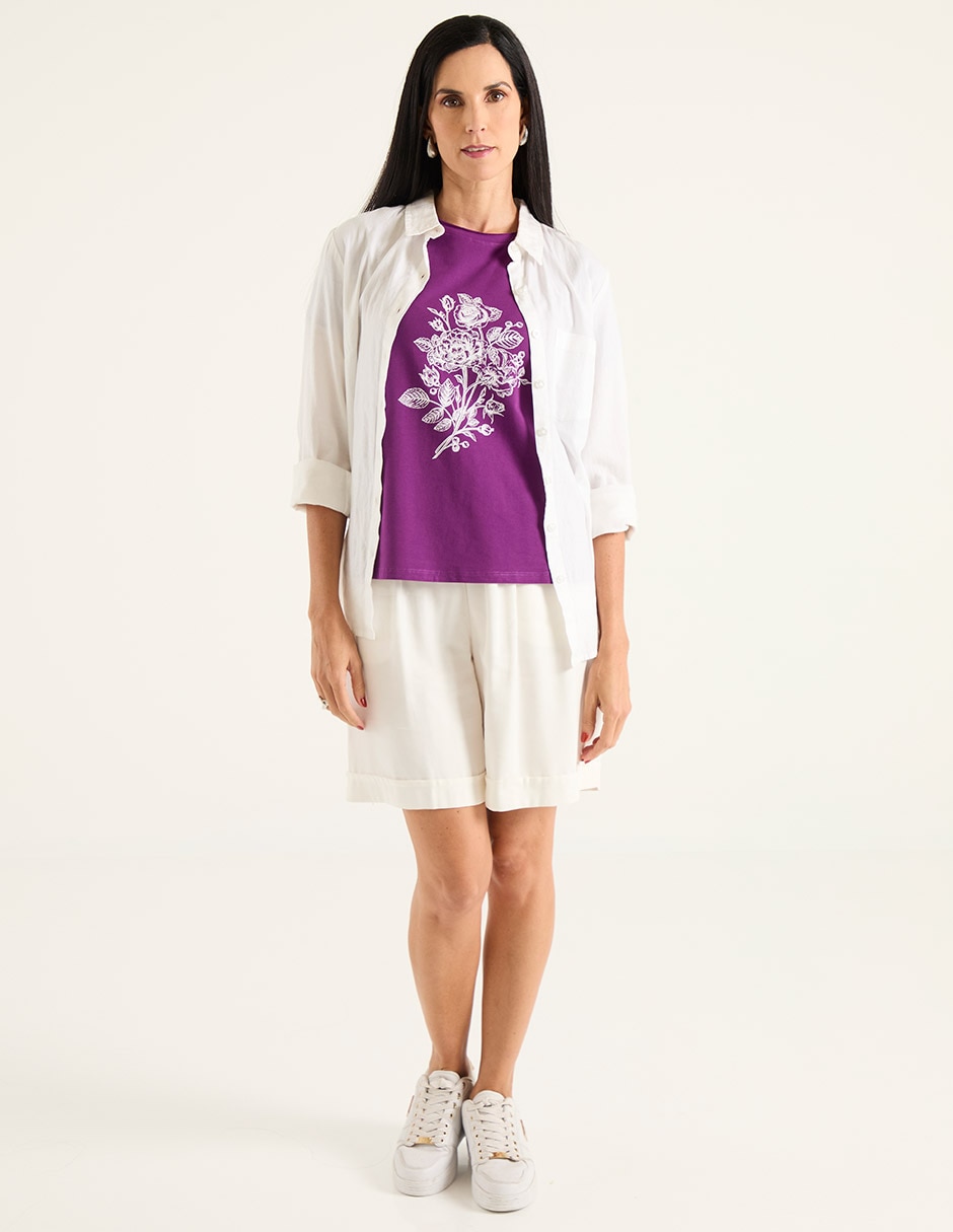 Playera manga corta cuello redondo para mujer 3