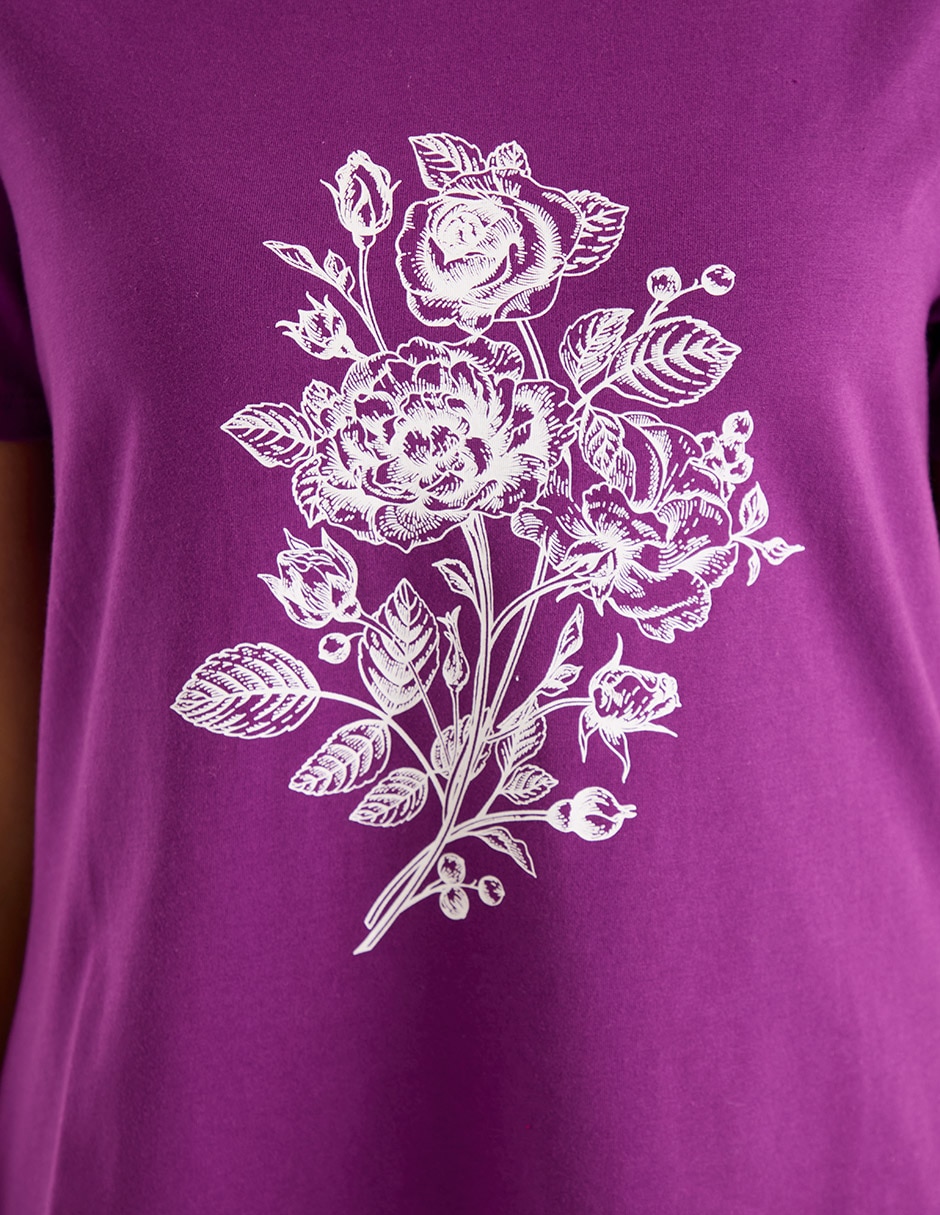 Playera manga corta cuello redondo para mujer 4
