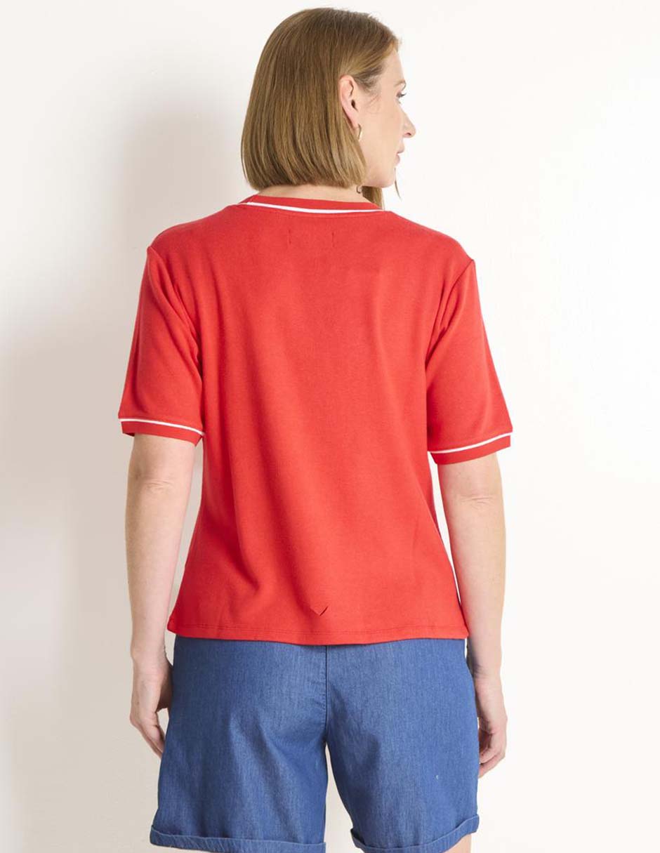 PLAYERA WKMN25069-08, EG, CARMÍN CLARO