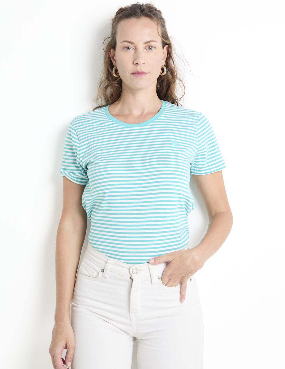 Playera manga corta cuello redondo para mujer 1