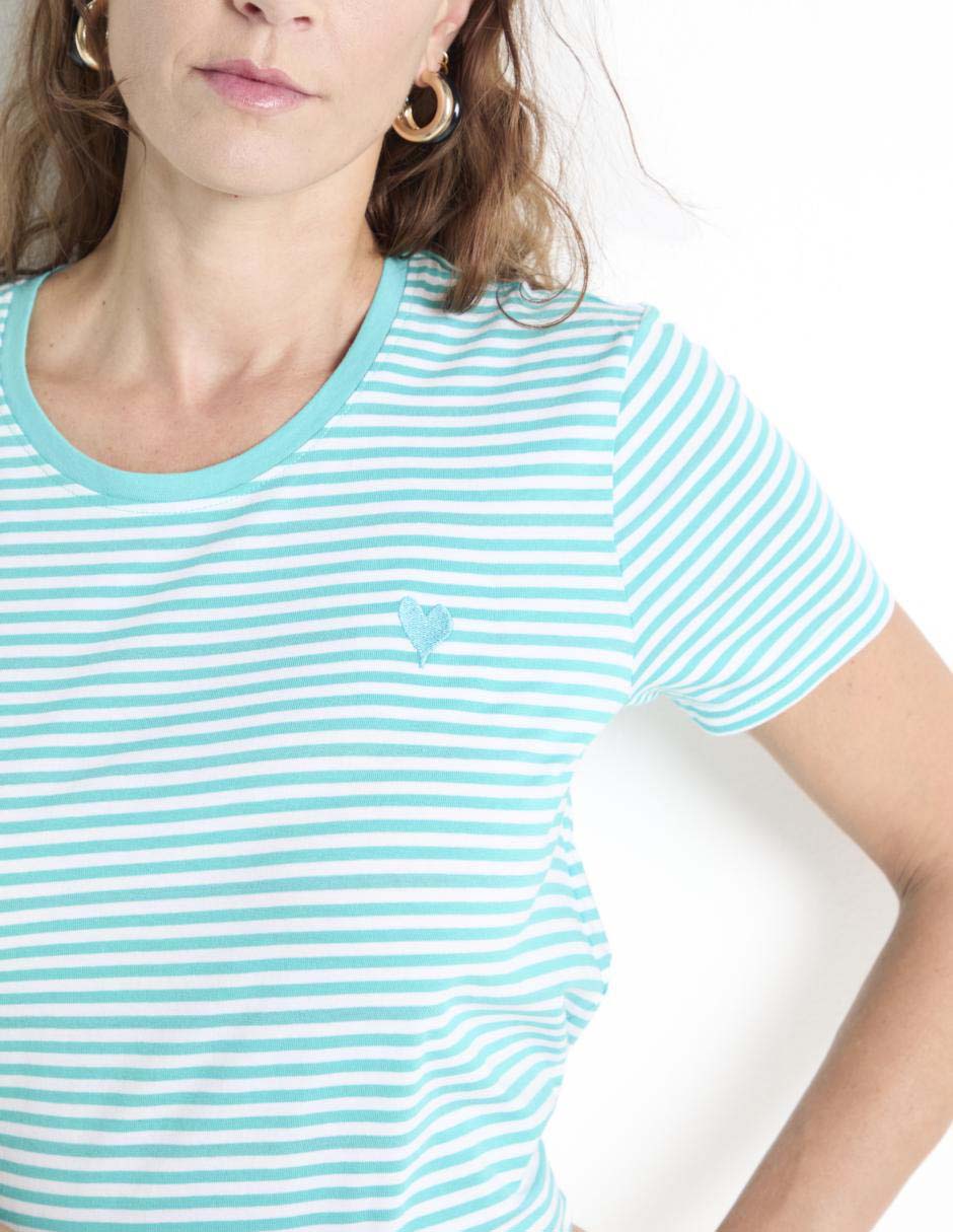 Playera manga corta cuello redondo para mujer 4