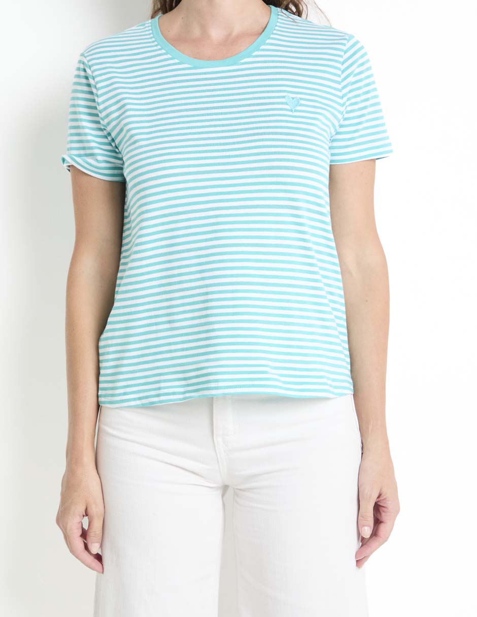 Playera manga corta cuello redondo para mujer 5
