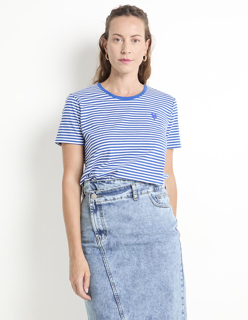 Playera manga corta cuello redondo para mujer Playera manga corta cuello redondo para mujer