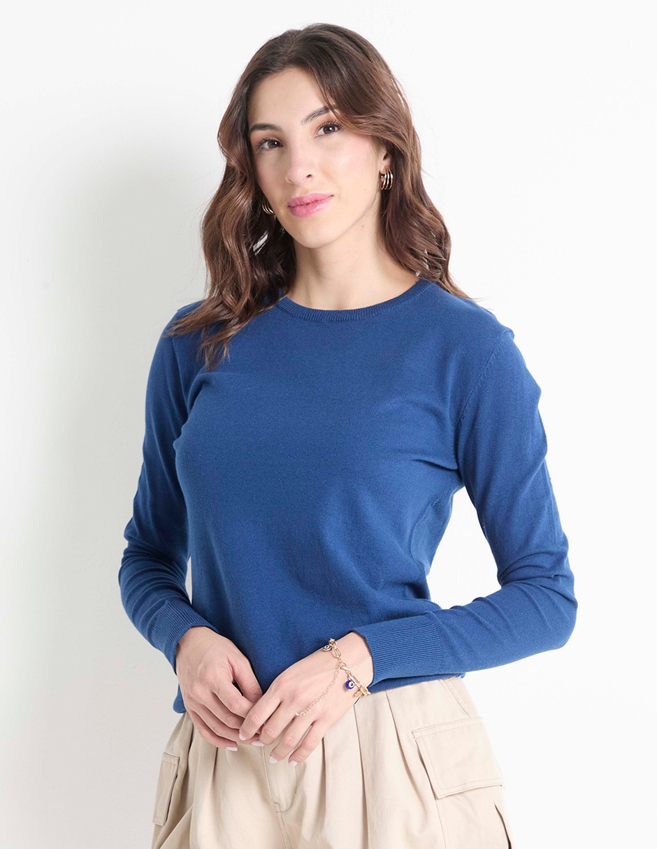 Suéter cuello redondo para mujer Suéter cuello redondo para mujer