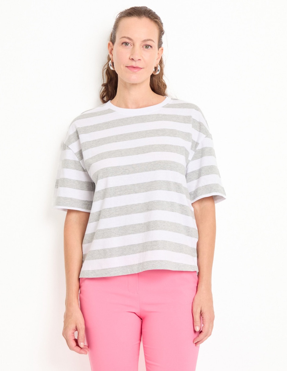 Playera manga corta cuello redondo para mujer Playera manga corta cuello redondo para mujer