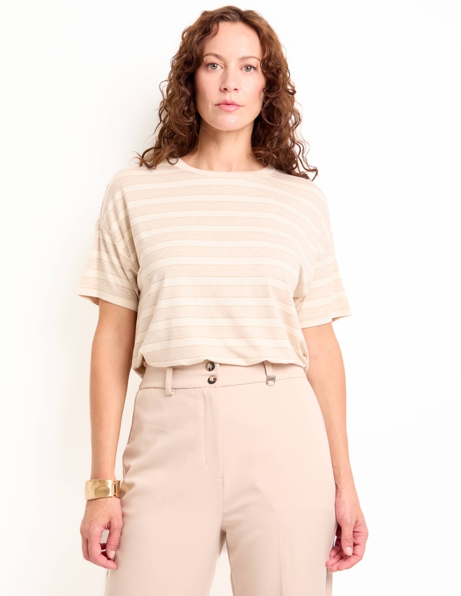 Playera manga corta cuello redondo para mujer Playera manga corta cuello redondo para mujer