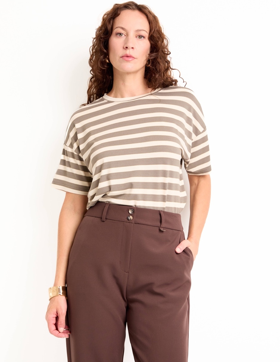 Playera manga corta cuello redondo para mujer 1