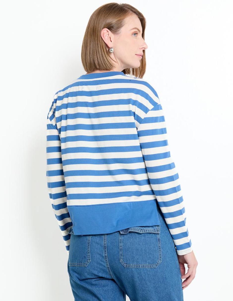 Playera manga larga cuello redondo para mujer 2