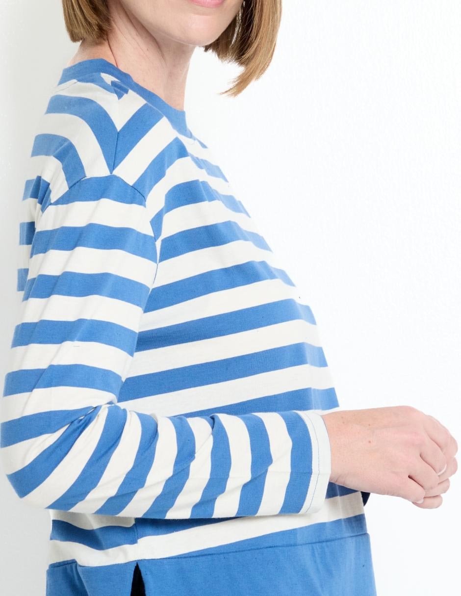 Playera manga larga cuello redondo para mujer 4