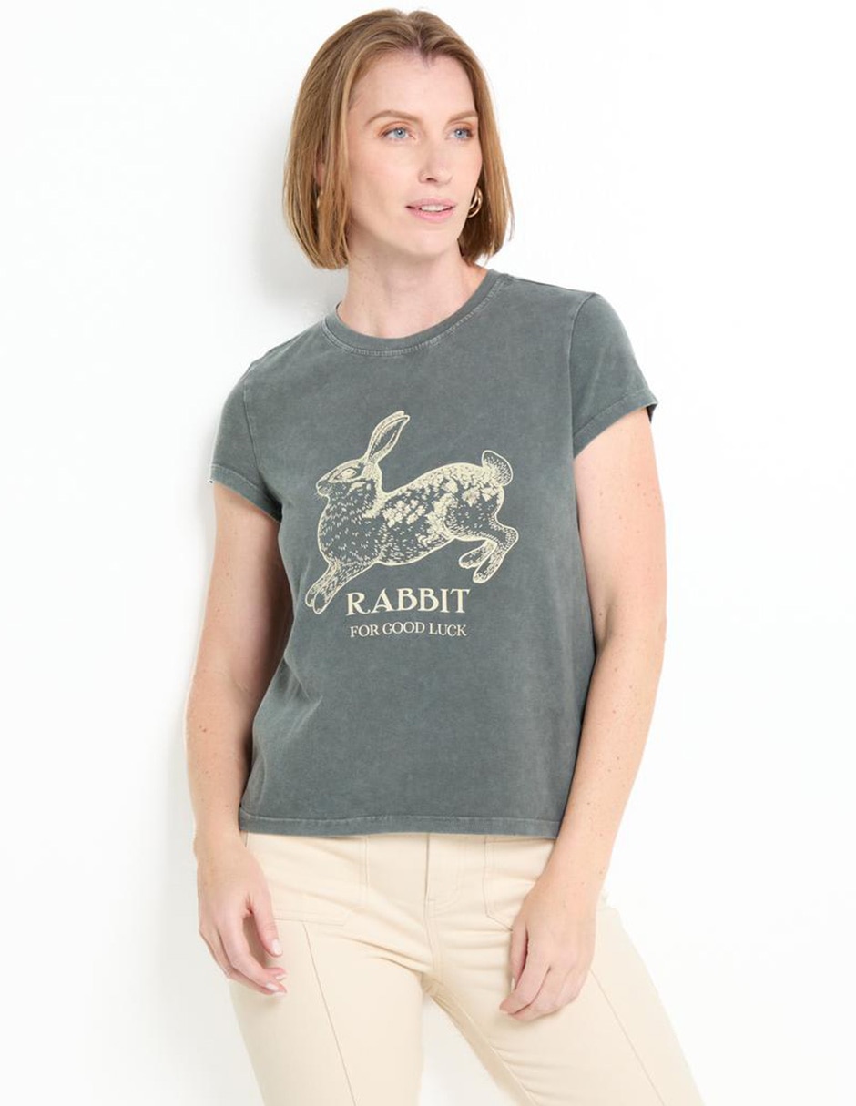 Playera manga corta cuello redondo para mujer Playera manga corta cuello redondo para mujer