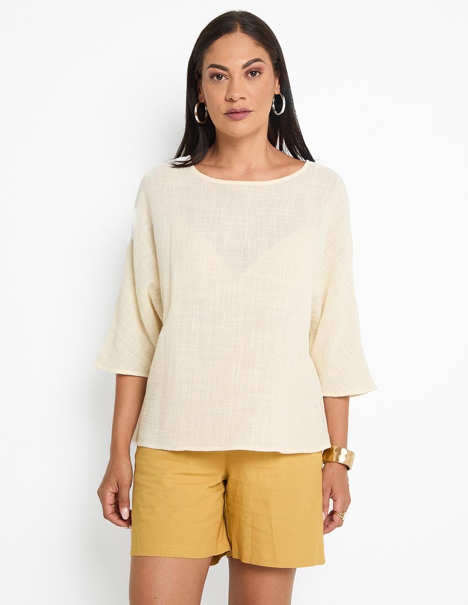 Blusa manga 3/4 para mujer Blusa manga 3/4 para mujer