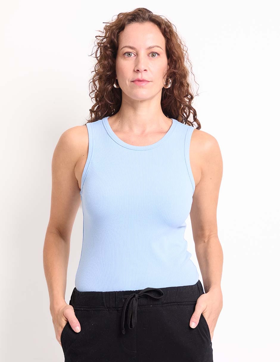 Top cuello redondo