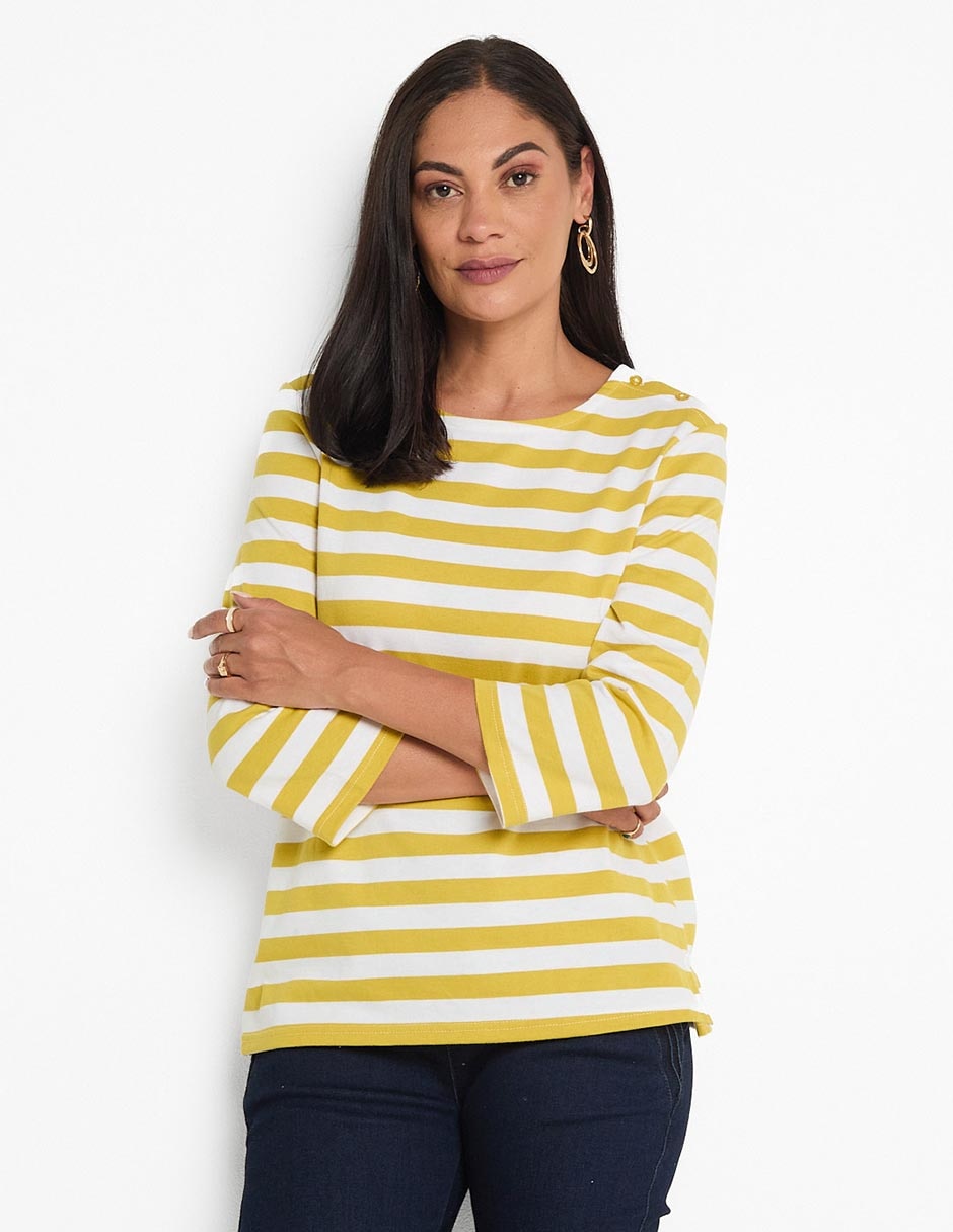 Playera manga 3/4 cuello redondo para mujer Playera manga 3/4 cuello redondo para mujer