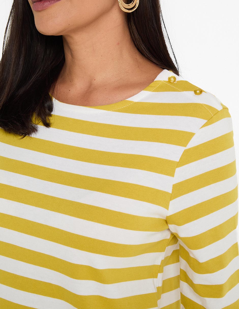 Playera manga 3/4 cuello redondo para mujer 4