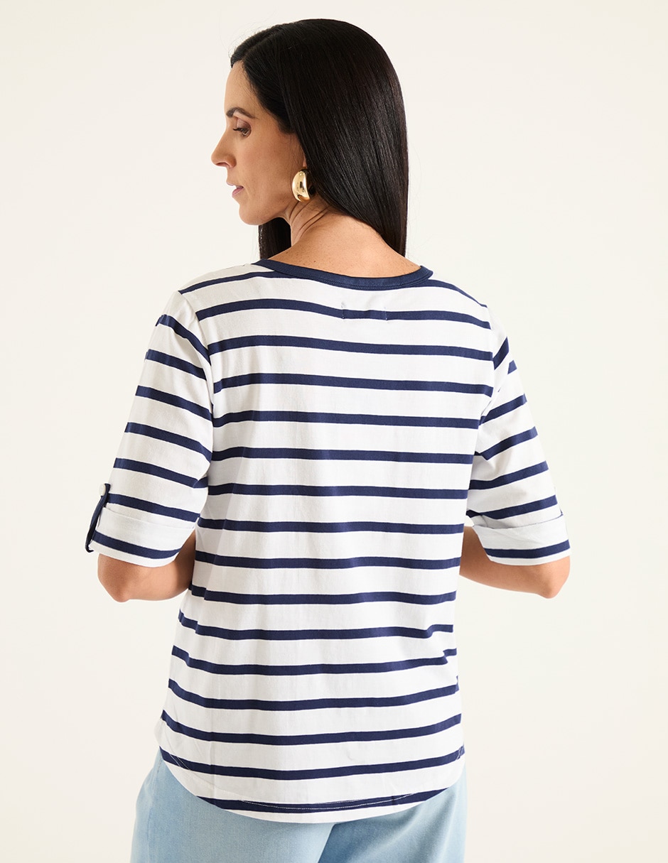 Playera manga al codo para mujer 2