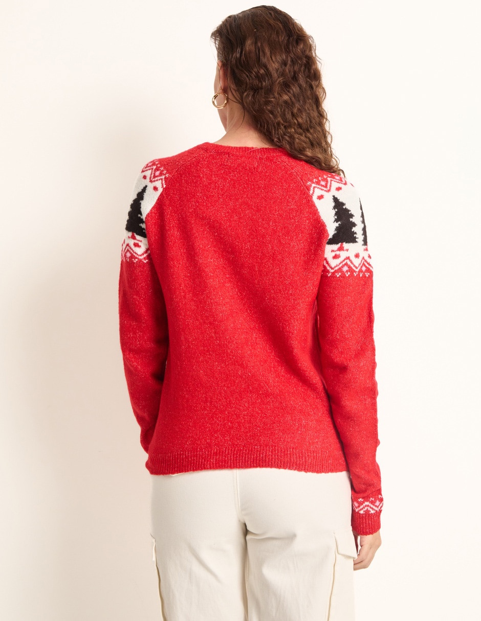 Suéter navideño cuello redondo para mujer 2