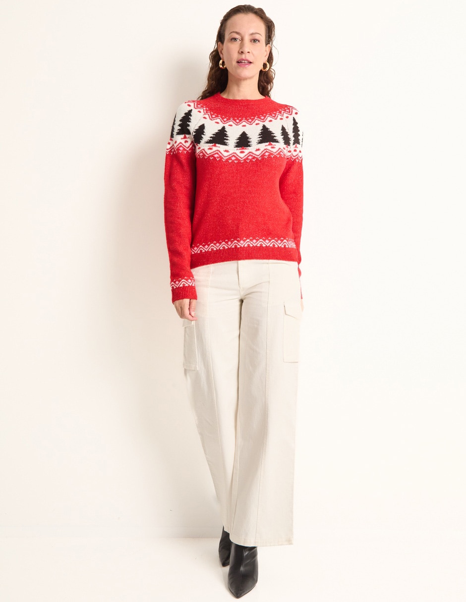 Suéter navideño cuello redondo para mujer 3