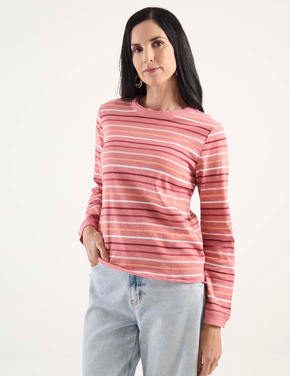 Playera manga larga cuello redondo para mujer Playera manga larga cuello redondo para mujer