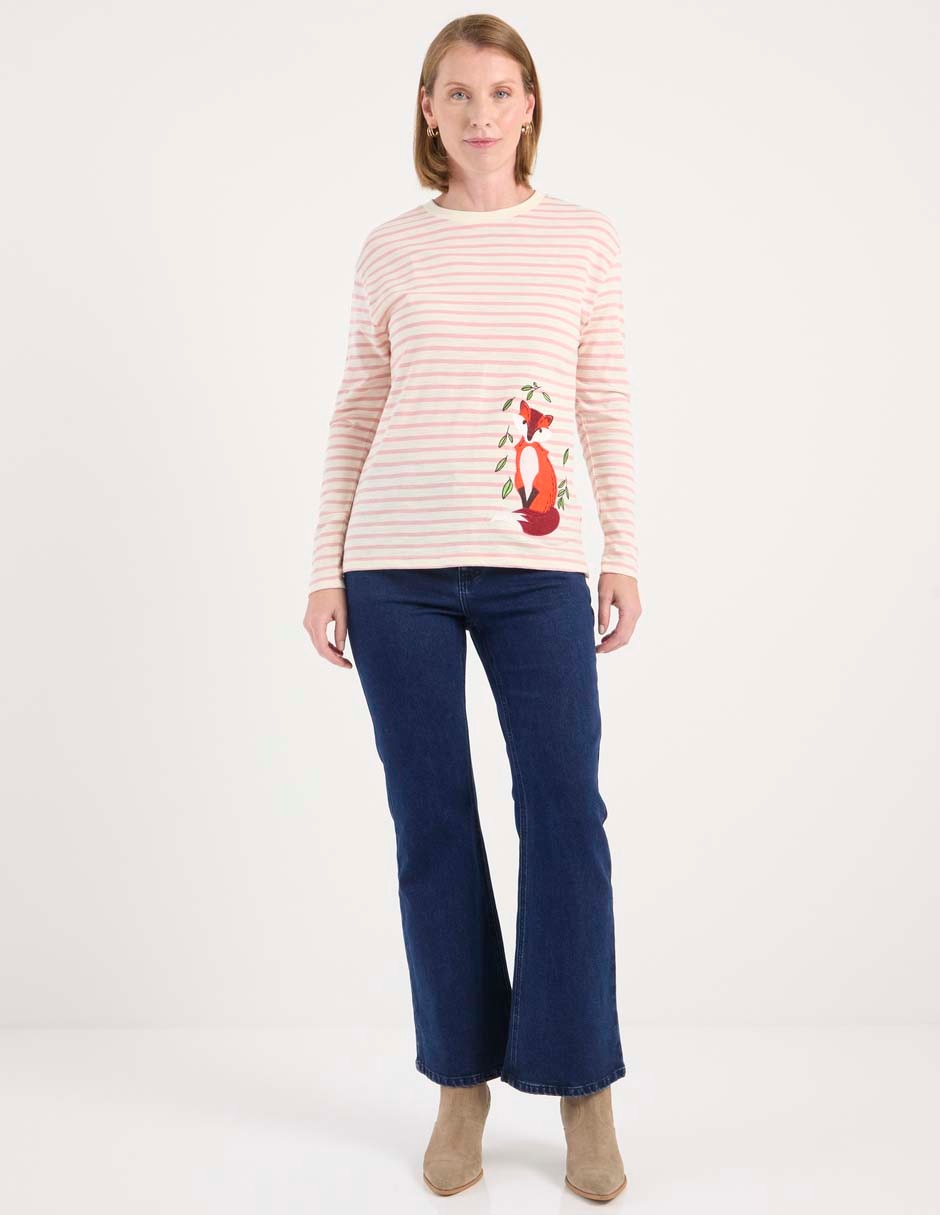 Playera manga larga cuello redondo para mujer 3