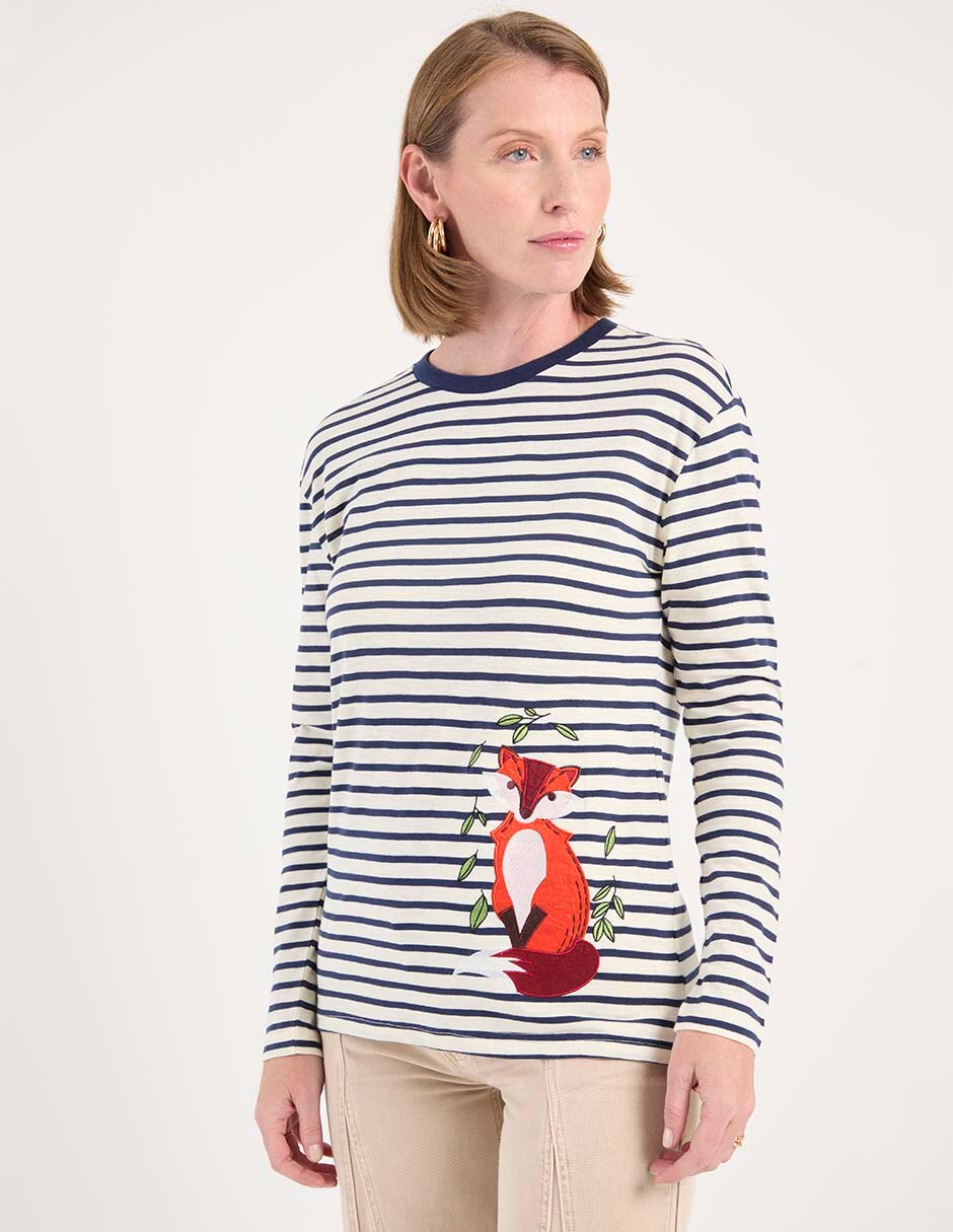 Playera manga larga cuello redondo para mujer Playera manga larga cuello redondo para mujer