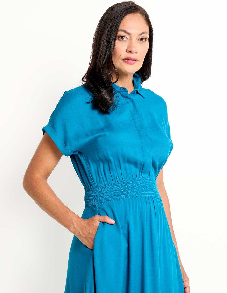 VESTIDO 3/4 WEEKEN, CH, TURQUESA MEDIO