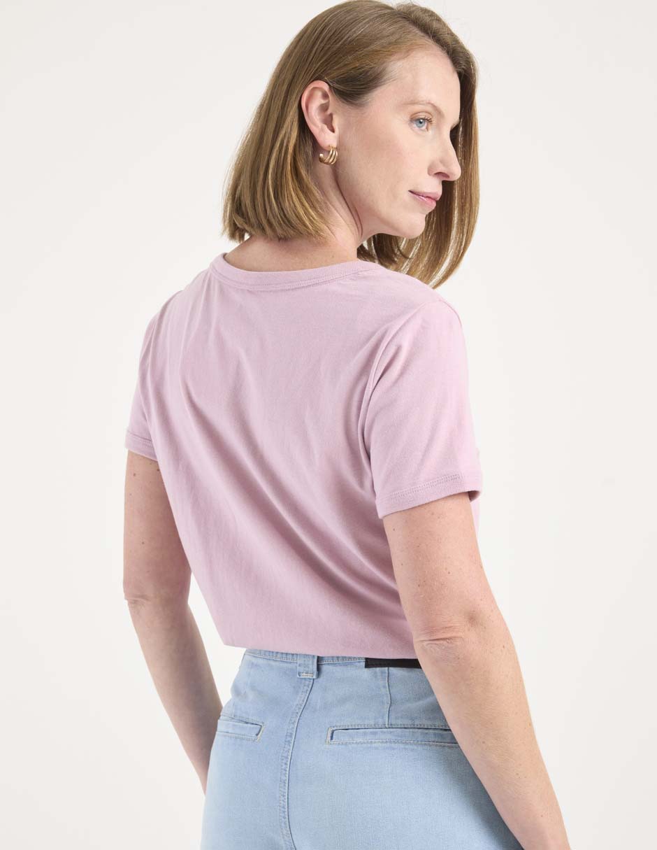 Playera manga corta cuello redondo para mujer 2