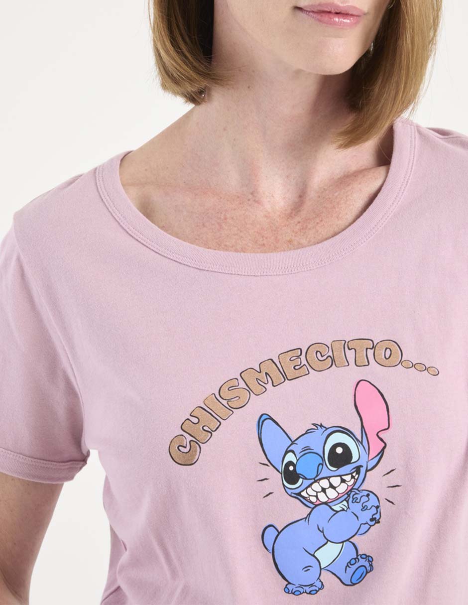Playera manga corta cuello redondo para mujer 4