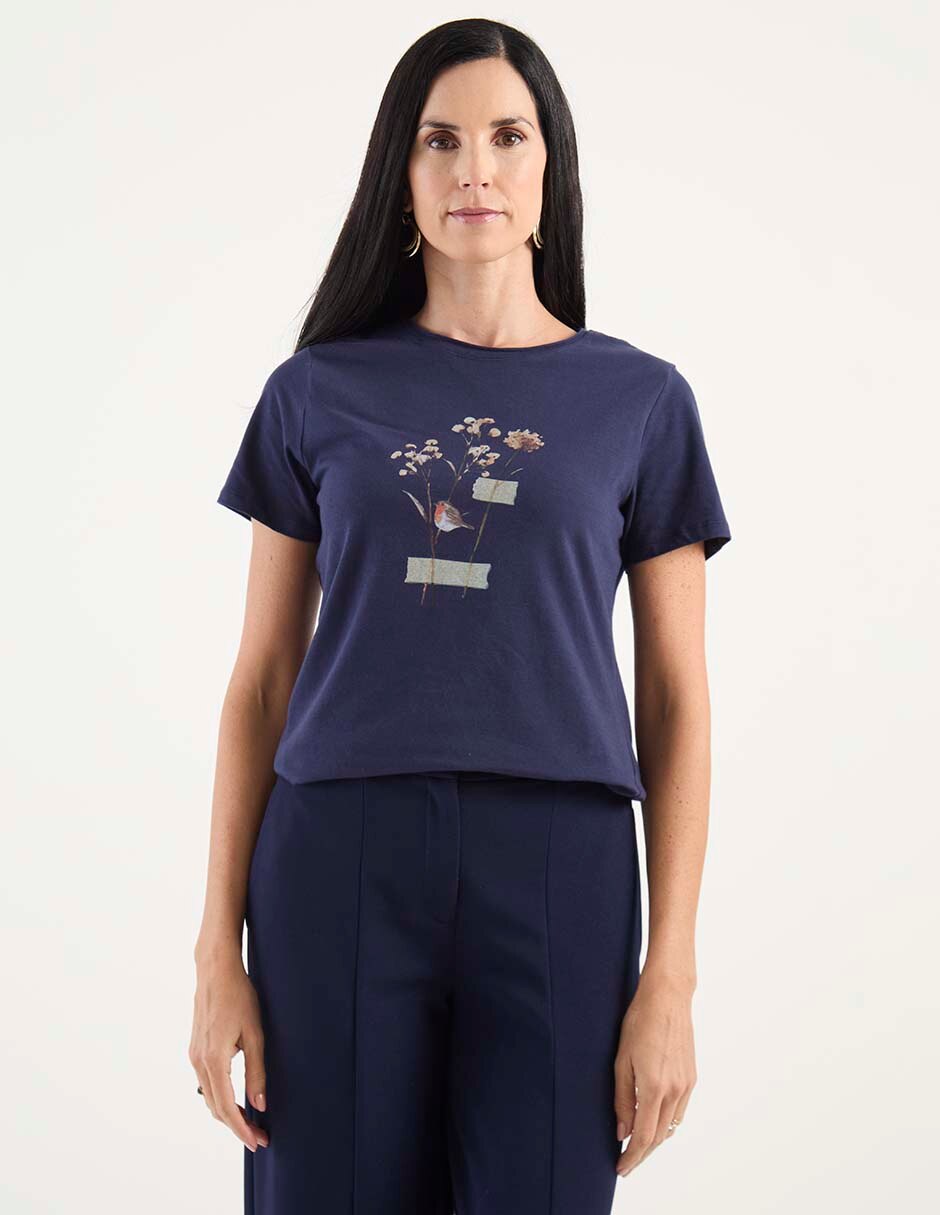 Playera manga corta cuello redondo para mujer Playera manga corta cuello redondo para mujer