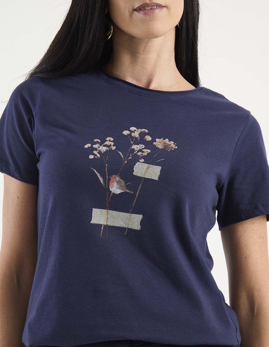 Playera manga corta cuello redondo para mujer 4