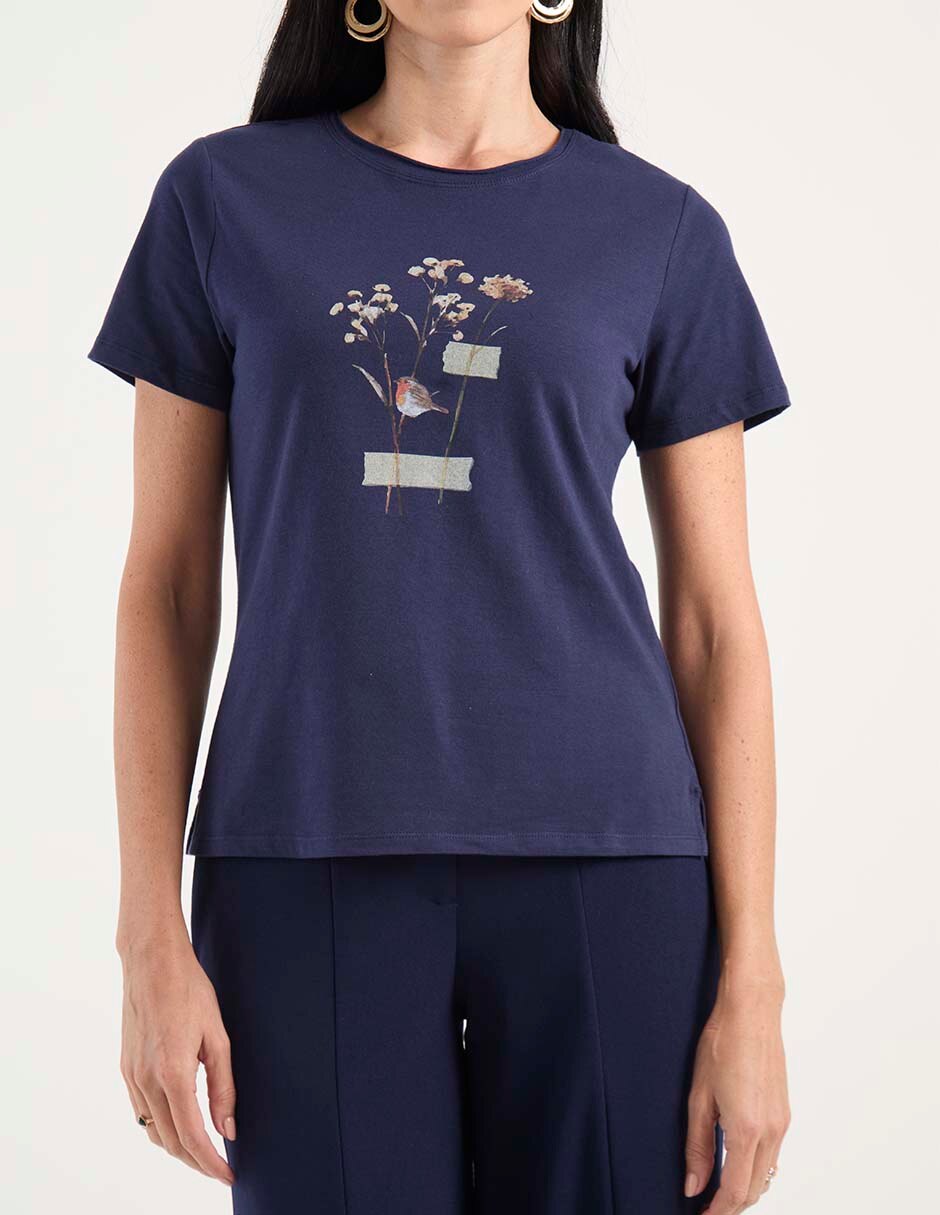 Playera manga corta cuello redondo para mujer 5