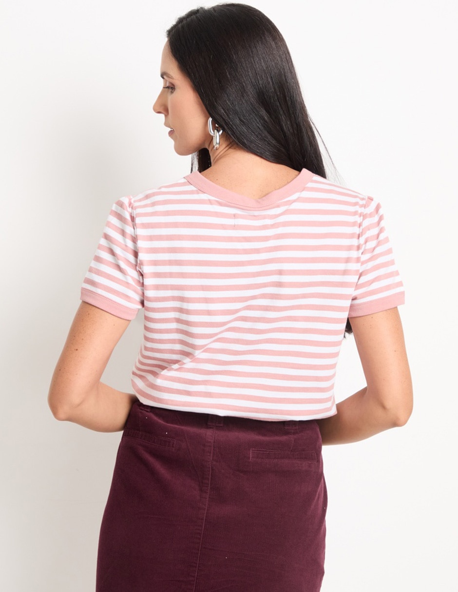 Playera manga corta cuello redondo para mujer 2
