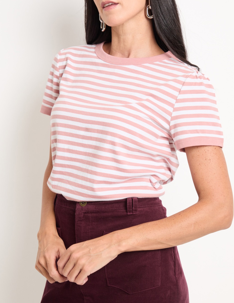 Playera manga corta cuello redondo para mujer 4