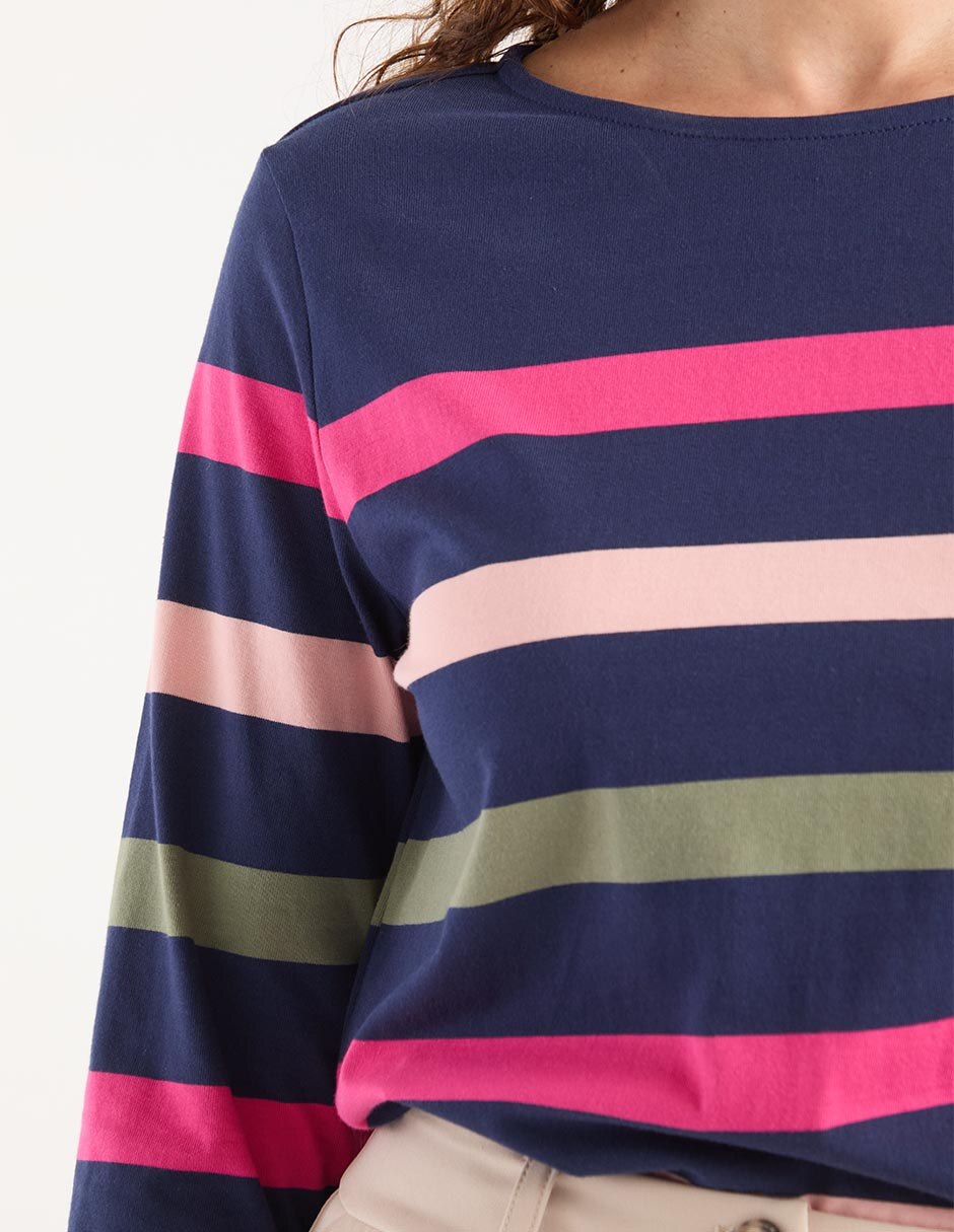 Playera manga larga cuello redondo para mujer 4
