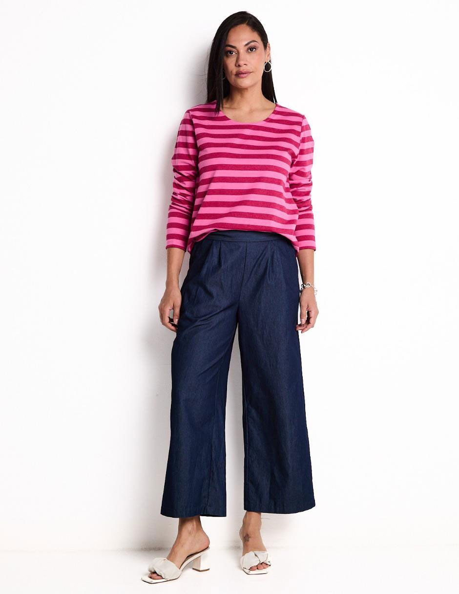 Playera manga larga cuello redondo para mujer 3