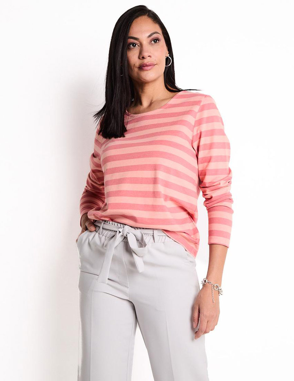 Playera manga larga cuello redondo para mujer Playera manga larga cuello redondo para mujer