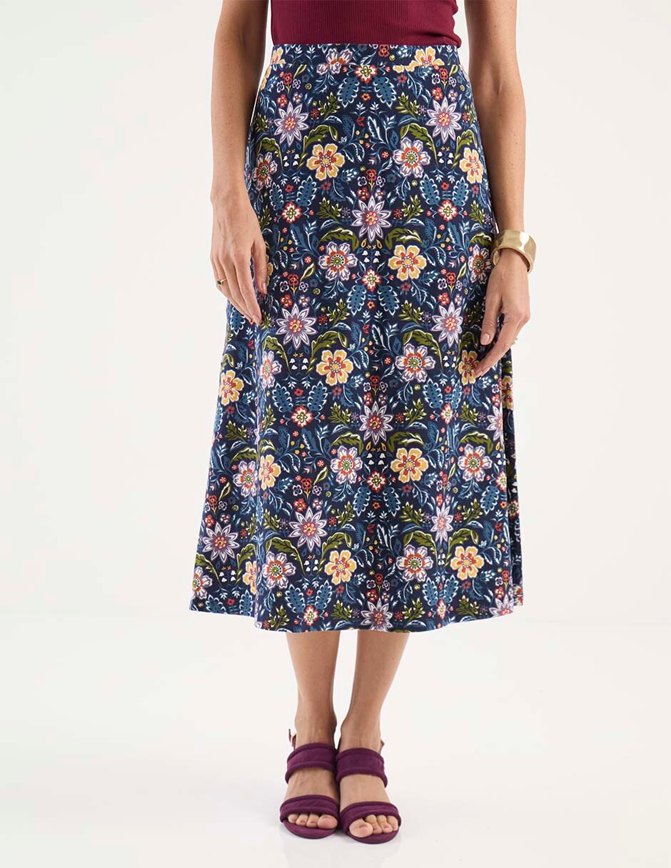 Falda midi a la cintura Falda midi a la cintura