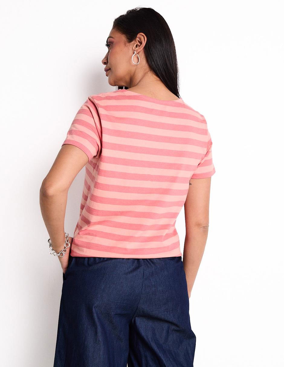 Playera manga corta cuello redondo para mujer 2