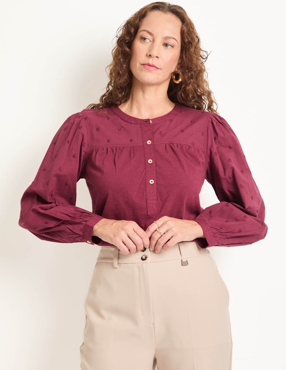 Blusa manga larga para mujer