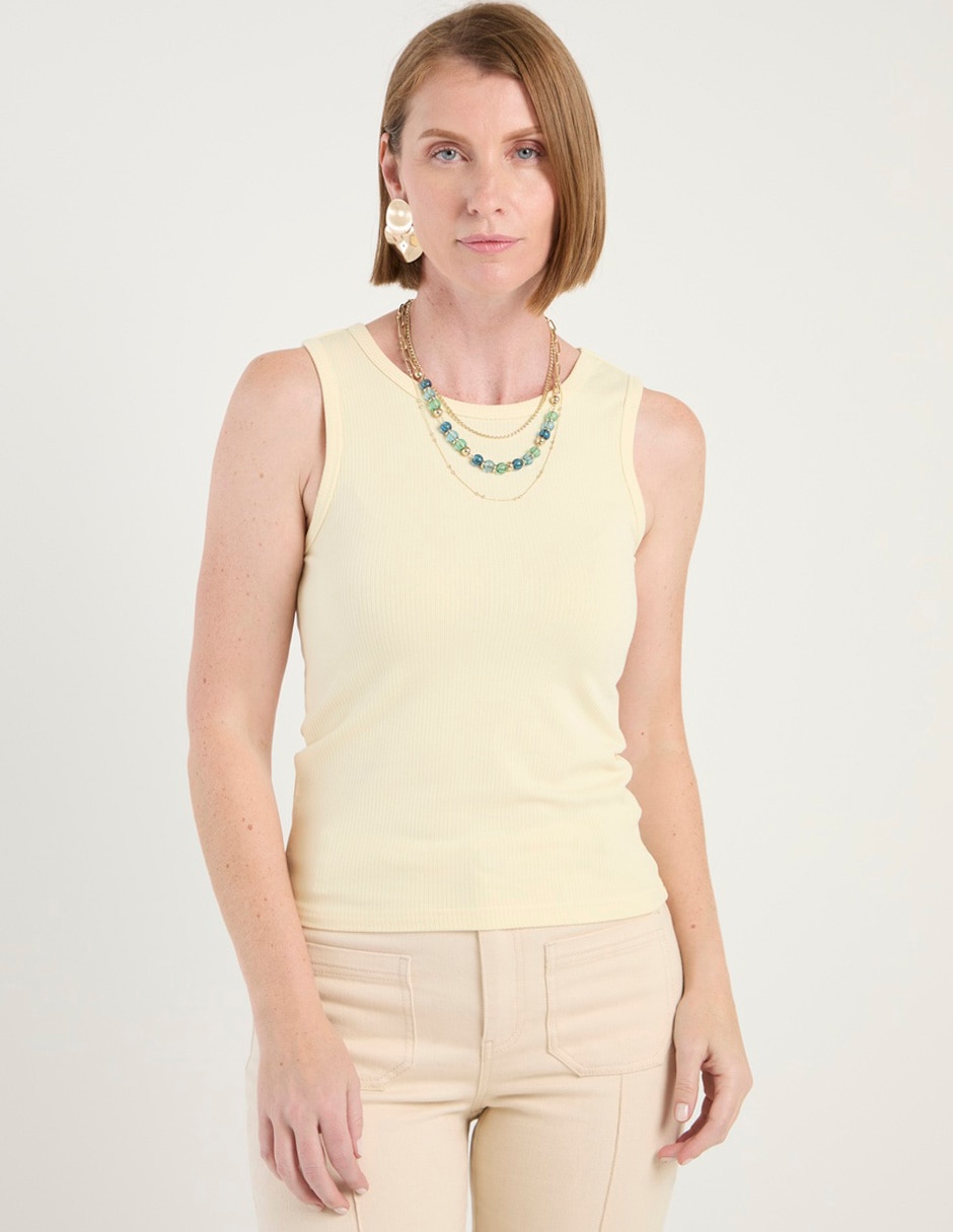 Top cuello redondo
