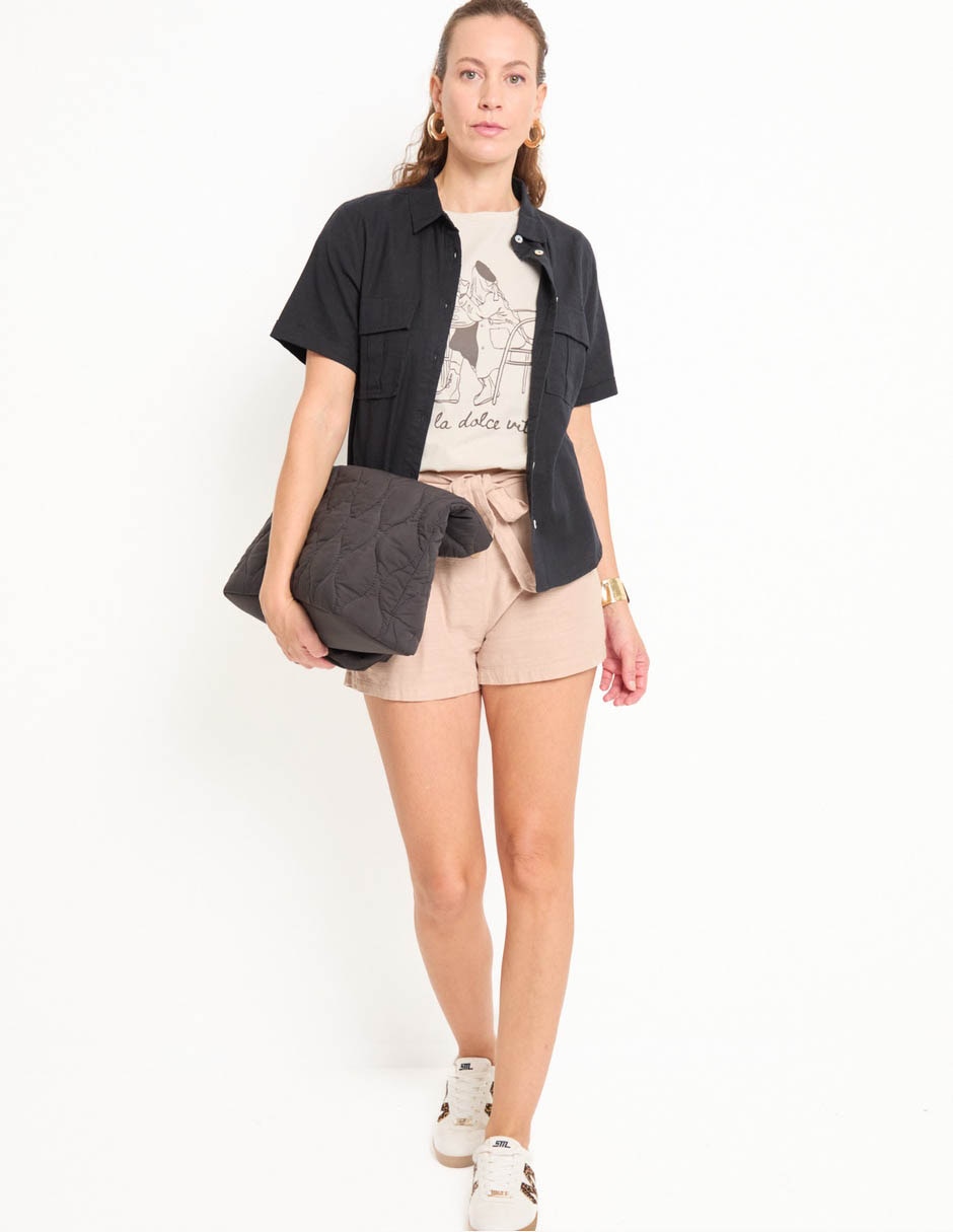 Playera manga corta cuello redondo para mujer 3