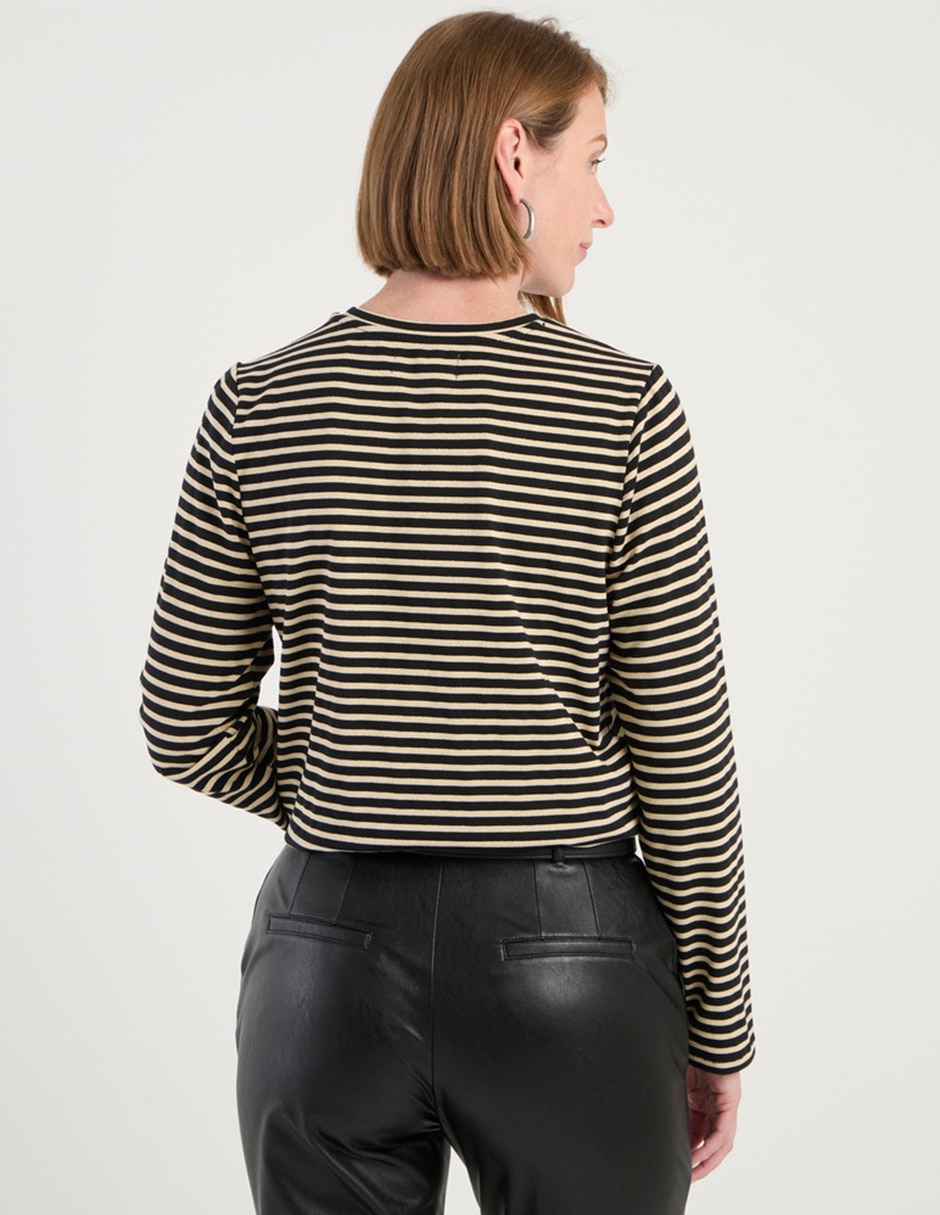 Playera manga larga cuello redondo para mujer 2